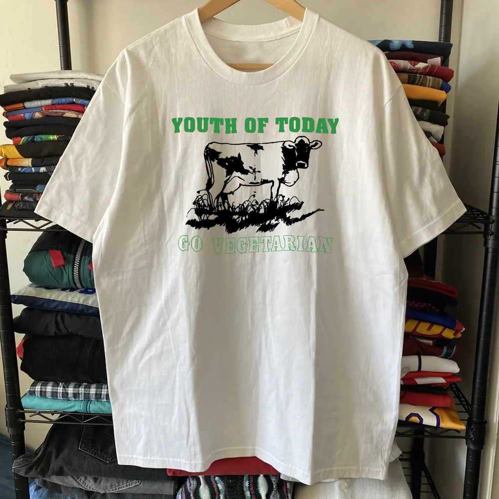 80's Of Today Go Veg , White Tee